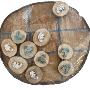 Wooden Noughts & Crosses Game